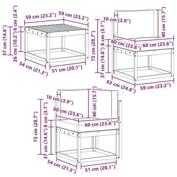 Комплект дивани за открито 9 pcs Натурално и светлосиво