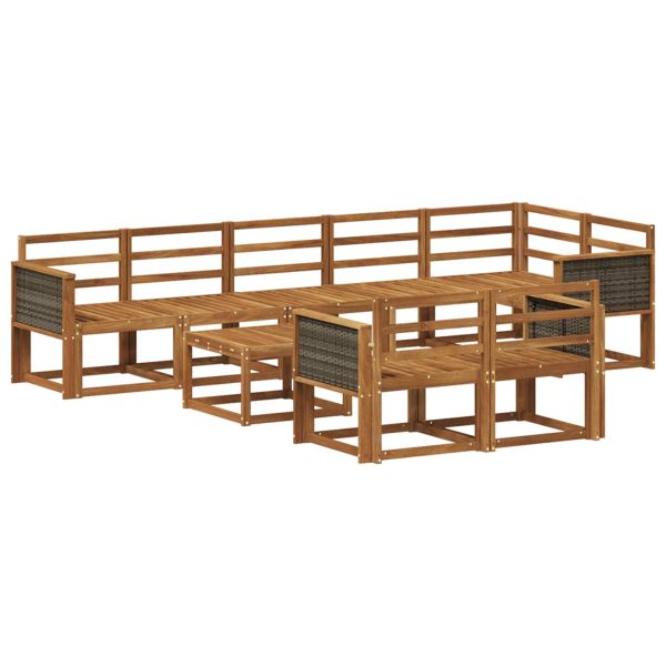Комплект дивани за открито 9 pcs Натурално