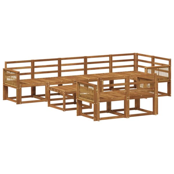 Комплект дивани за открито 9 pcs Натурално