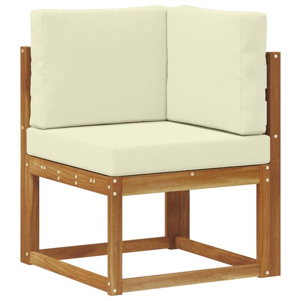 Комплект дивани за открито 7 pcs Натурален и Крема Полиестер