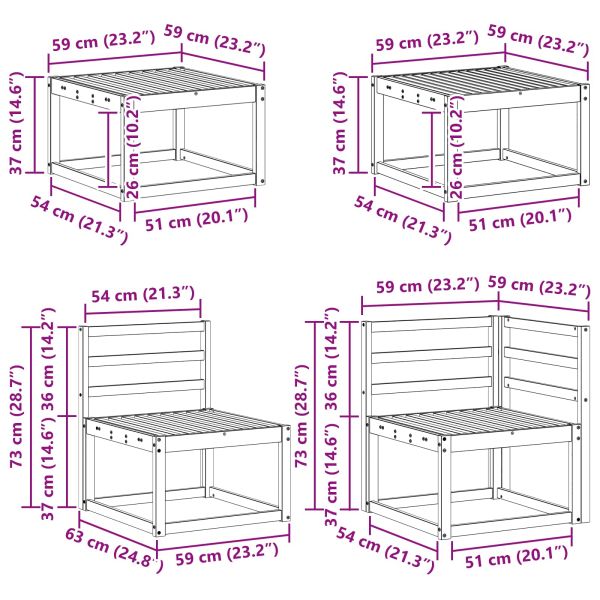 Комплект дивани за открито 8 pcs Натурално