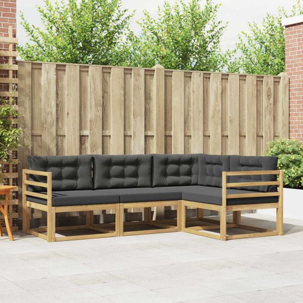 Комплект дивани за открито 3 pcs Бяло и антрацит Полиестер