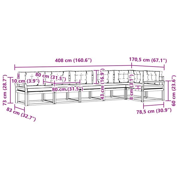 Комплект дивани за открито 4 pcs Бяло и антрацит Полиестер