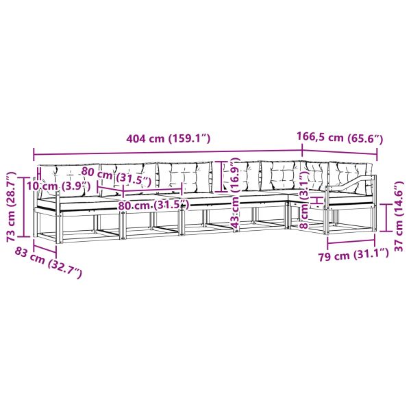 Комплект дивани за открито 4 pcs Бяло и светлосиво Полиестер