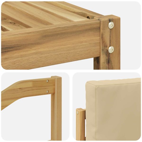 Комплект дивани за открито с възглавница 7 pcs Бяло и Бежово