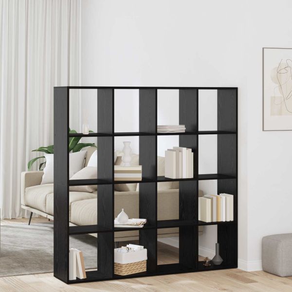 Шкаф за книги Черния дъб 137,5 x 29 x 137,5 см Инженерно дърво