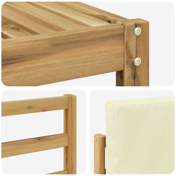 Комплект секционен диван с възглавница 6 pcs Бяло и кремаво