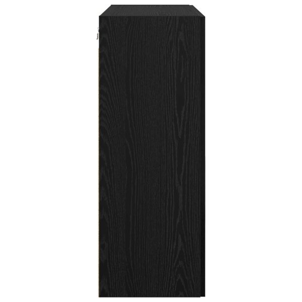 Стенно шкафче 2 pcs Черния дъб 69,5 x 34 x 90 см