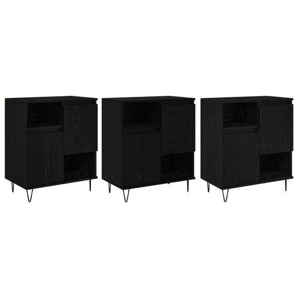 Служебен шкаф 3 pcs Черния дъб 60 x 35 x 70 cm