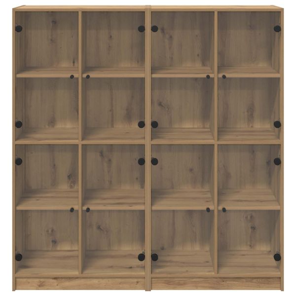 Висок шкаф 2 pcs Дъб 68 x 37 x 142 см Инженерно дърво