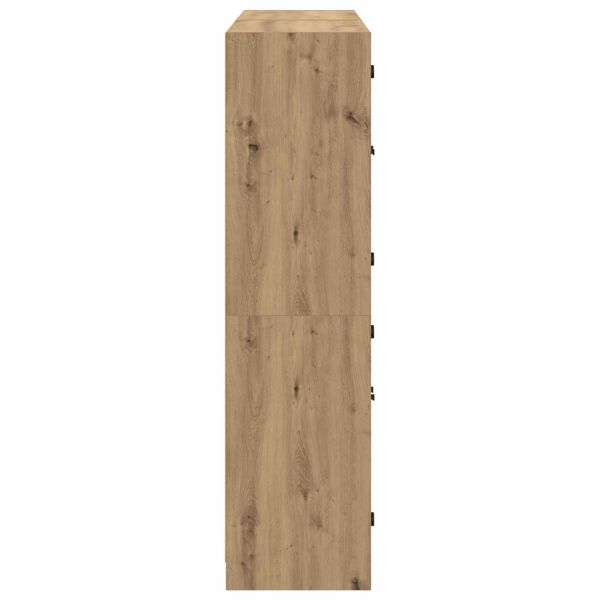 Висок шкаф 2 pcs Дъб 68 x 37 x 142 см Инженерно дърво