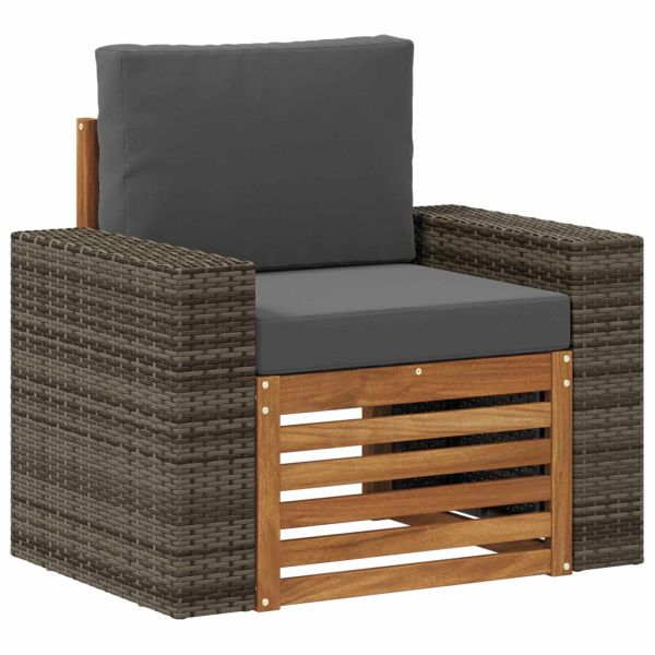 Среден диван за открито Солидно акациево дърво Натурално