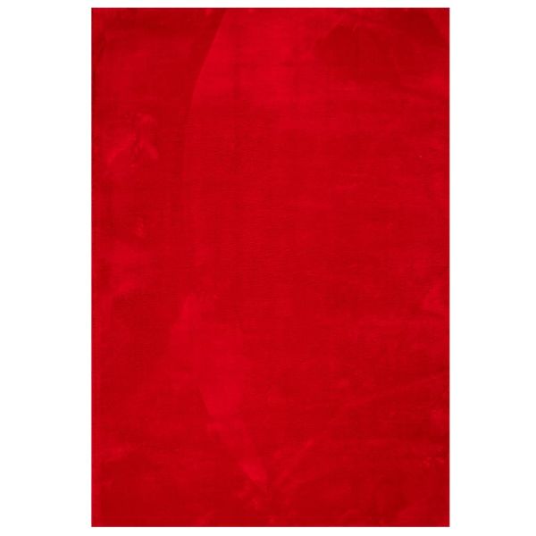 Килим HUARTE с къс косъм, мек и миещ се, червен, 140x200 см