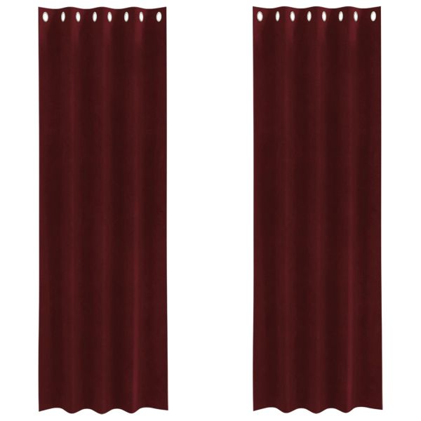 Затъмняващи завеси 2 pcs Виненочервен 140 x 260 cm Кадифе