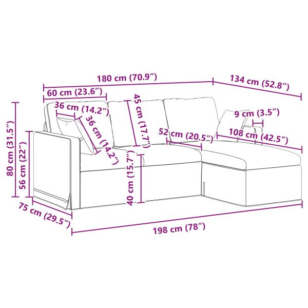 Диван Тъмен зелен 198 x 134 x 80 см Кадифе