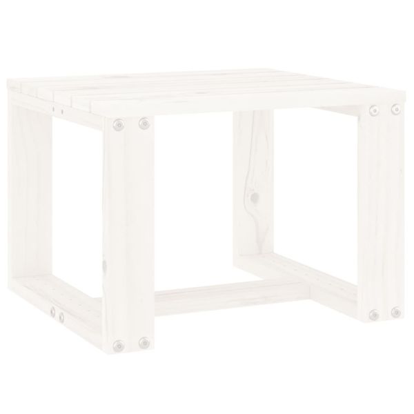 Градинска помощна масичка бяла 40x38x28,5 см борово дърво масив
