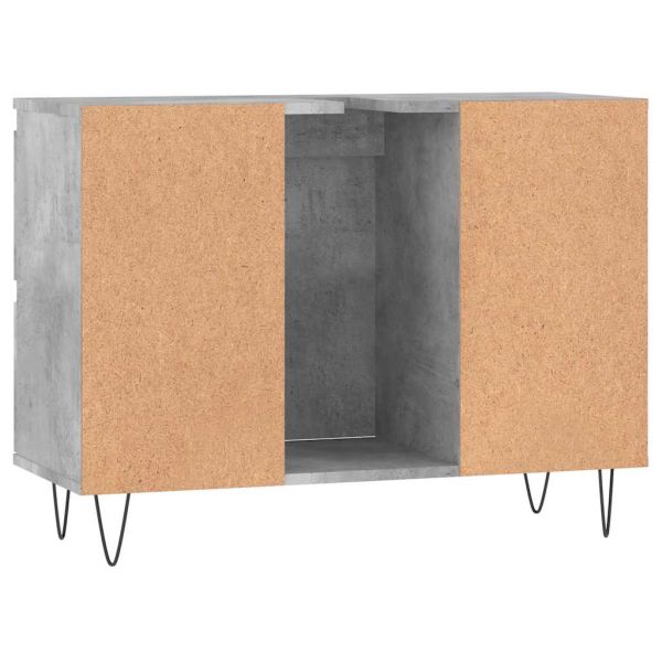 Шкаф за баня, бетонно сив, 80x33x60 см, инженерно дърво