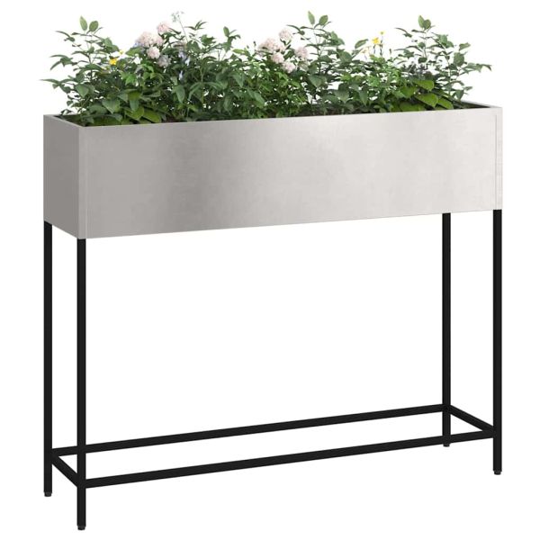 Повдигната градинска саксия Сребрист 100 x 26 x 82 см
