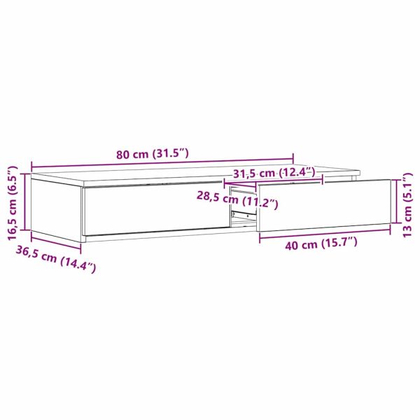 Чекмеджета за легло с чекмедже Старо дърво 80 x 36,5 x 16,5 см