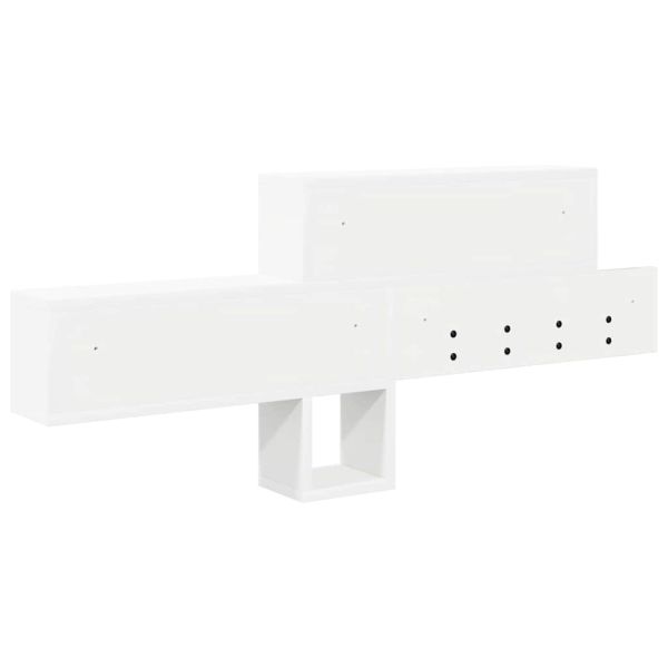 Стенен закачалка за палта с рафт Бяло 100 x 12 x 43,5 см