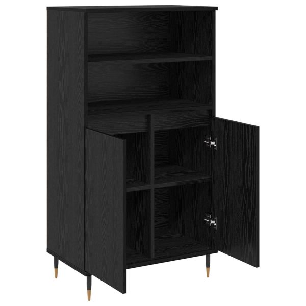 Висок шкаф Черно 60 x 36 x 110 см Инженерно дърво
