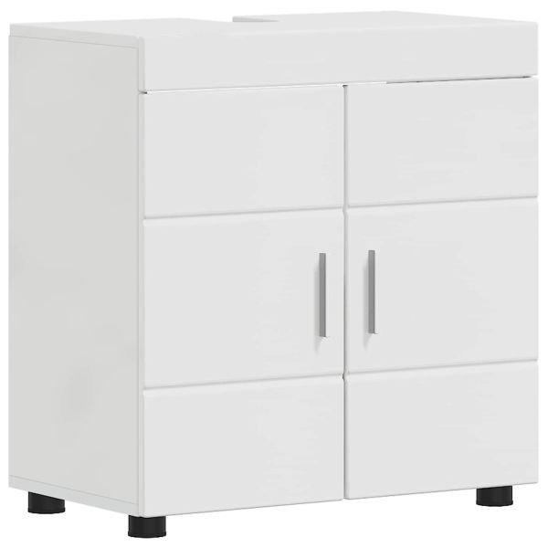 Комплект шкафове за баня TULUM Лъскаво бяло 60 x 34 x 63 см