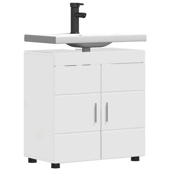 Комплект шкафове за баня TULUM Лъскаво бяло 60 x 34 x 63 см
