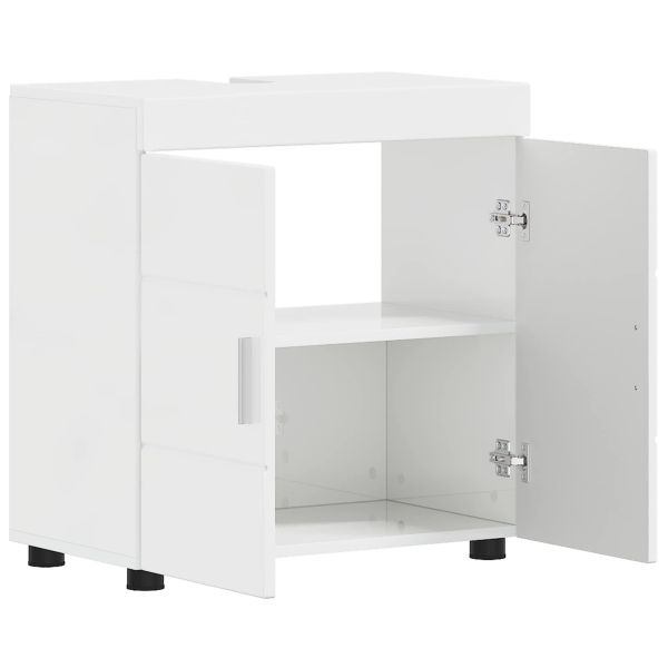 Комплект шкафове за баня TULUM Лъскаво бяло 60 x 34 x 63 см