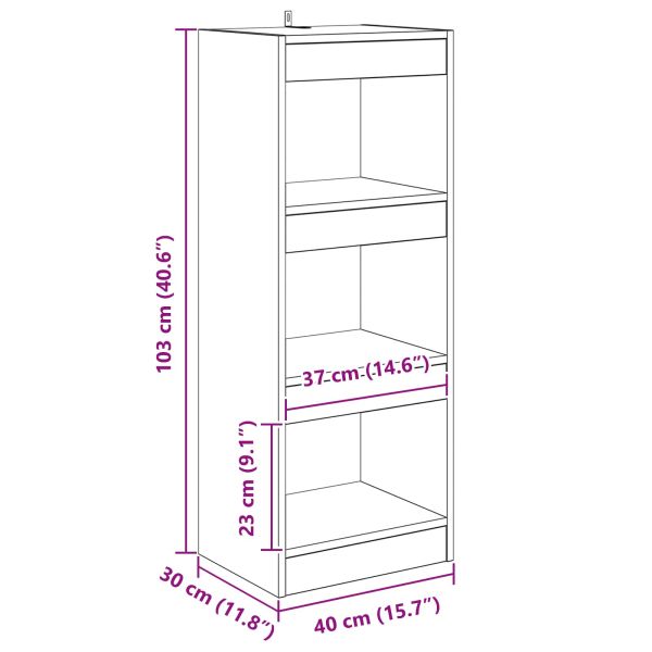 Шкаф за книги Старо дърво 40 x 30 x 103 см Инженерно дърво