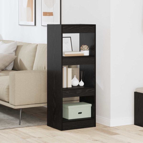 Шкаф за книги Черен дъб 37 x 30 x 103 см Инженерно дърво