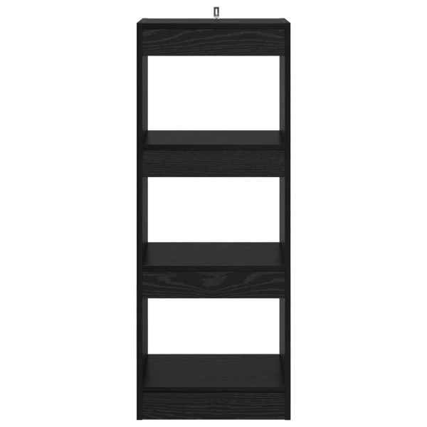 Шкаф за книги Черен дъб 37 x 30 x 103 см Инженерно дърво