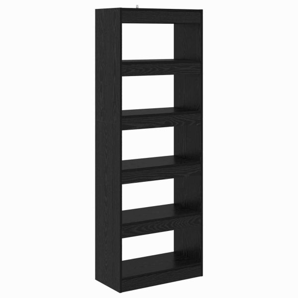 Шкаф за книги Черен дъб 60 x 30 x 166 см Инженерно дърво