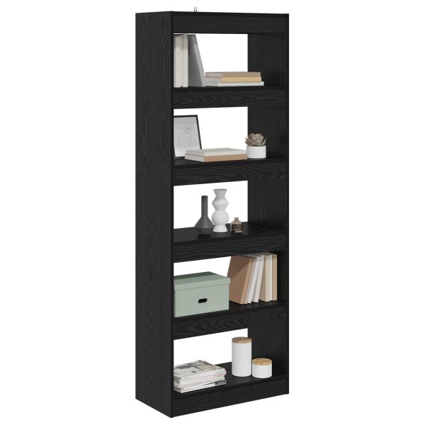 Шкаф за книги Черен дъб 60 x 30 x 166 см Инженерно дърво