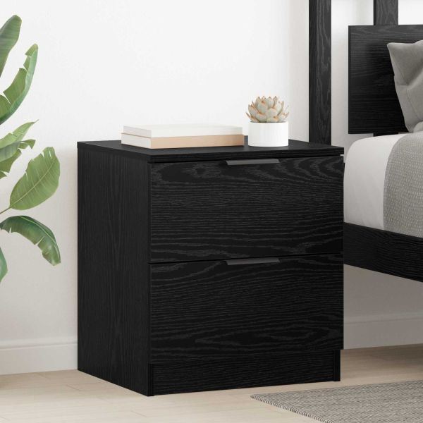 Нощен шкаф 2 pcs Черния дъб 45 x 39 x 50 см Инженерно дърво