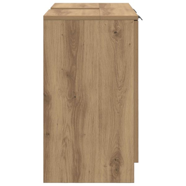 Шкаф за баня с врата Дъб 64,5 x 33,5 x 59 см Инженерно дърво