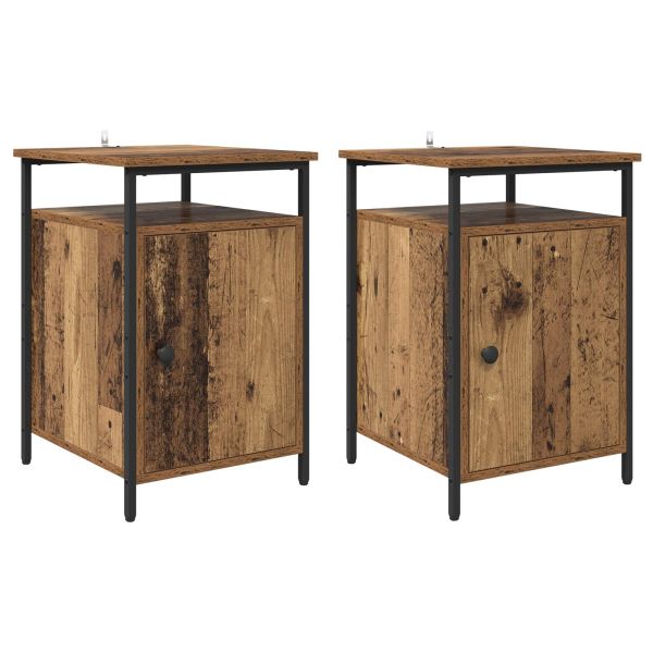 Нощен шкаф 2 pcs Старо дърво 40 x 42 x 60 см Инженерно дърво