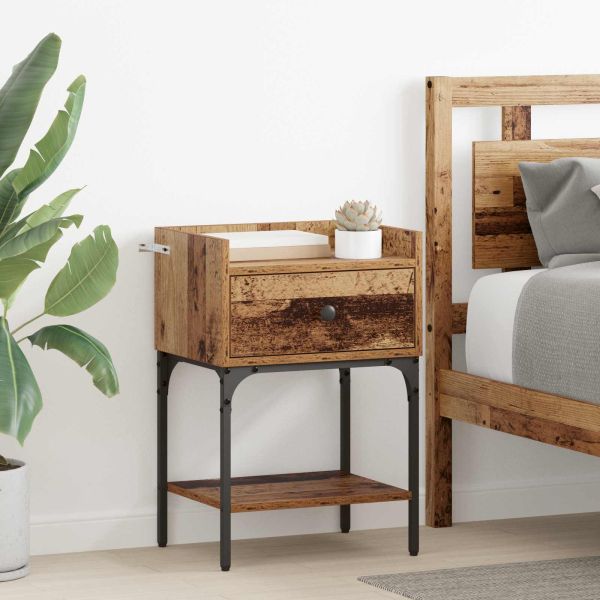Нощно шкафче 2 pcs Старо дърво 40 x 29 x 60 см Инженерно дърво