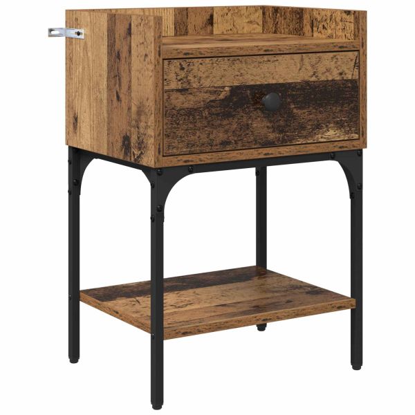 Нощно шкафче 2 pcs Старо дърво 40 x 29 x 60 см Инженерно дърво