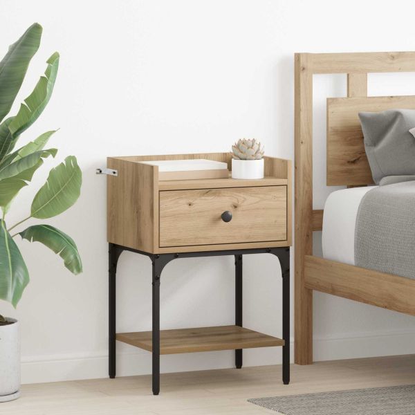 Нощно шкафче 2 pcs Дъб 40 x 29 x 60 см Инженерно дърво