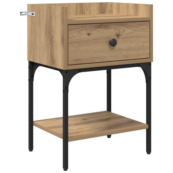 Нощно шкафче 2 pcs Дъб 40 x 29 x 60 см Инженерно дърво