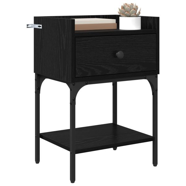 Нощно шкафче 2 pcs Черния дъб 40 x 29 x 60 см Инженерно дърво