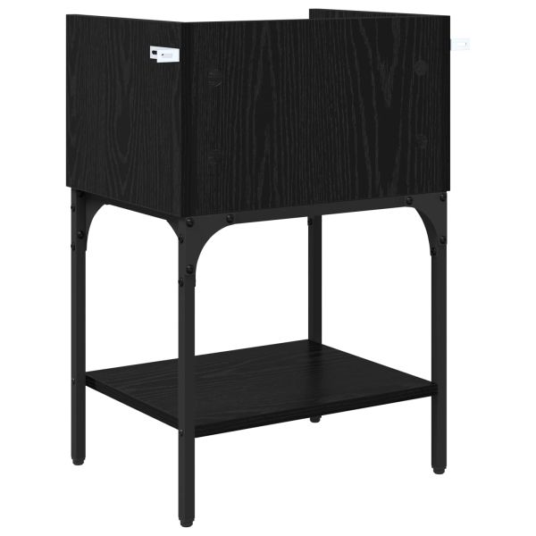 Нощно шкафче 2 pcs Черния дъб 40 x 29 x 60 см Инженерно дърво