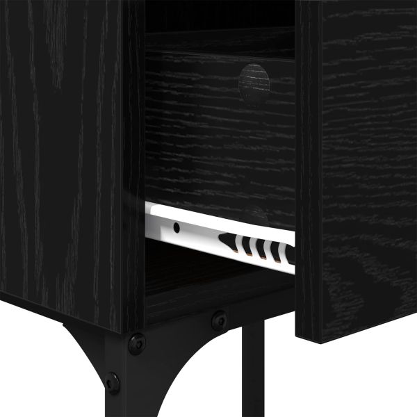 Нощно шкафче 2 pcs Черния дъб 40 x 29 x 60 см Инженерно дърво
