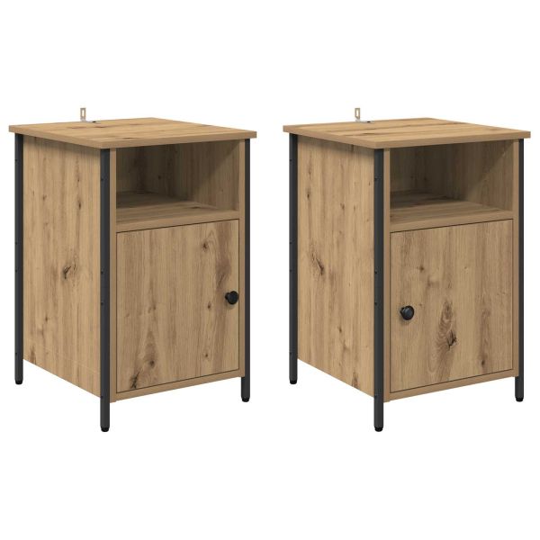Нощен шкаф 2 pcs Дъб 40 x 42 x 60 см Инженерно дърво