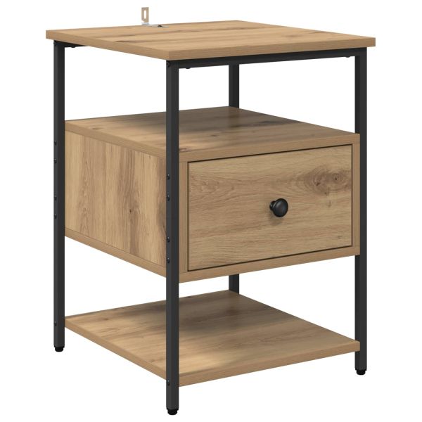 Нощен шкаф с чекмедже 2 pcs Дъб 40 x 42 x 56 см Инженерно дърво