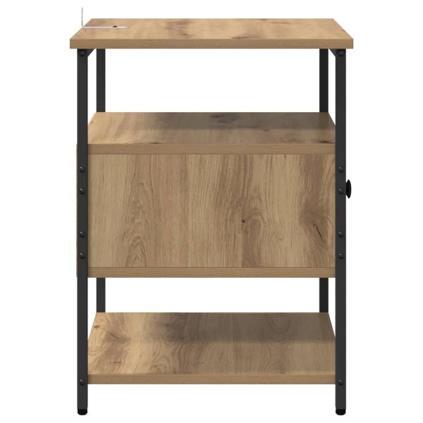 Нощен шкаф с чекмедже 2 pcs Дъб 40 x 42 x 56 см Инженерно дърво