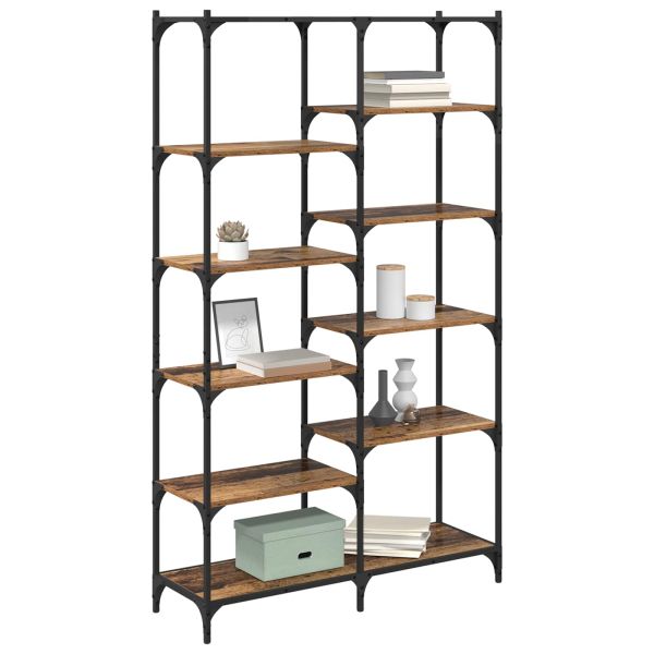 Рафт за книги Старо дърво 100 x 32 x 170 см Инженерно дърво