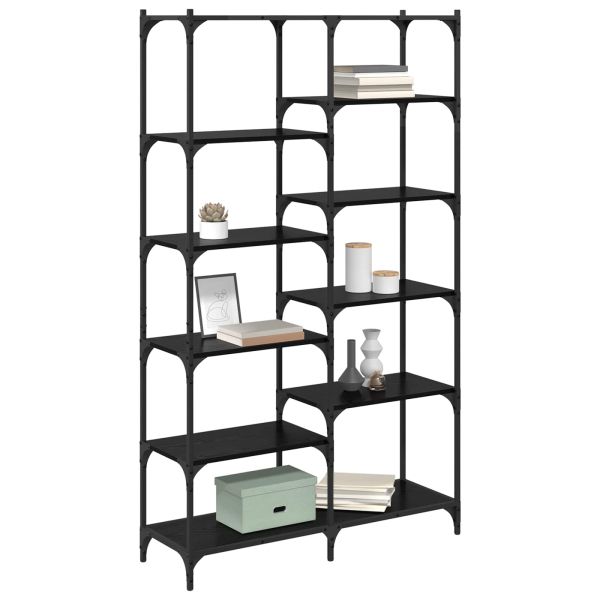 Рафт за книги Черен дъб 100 x 32 x 170 см Инженерно дърво