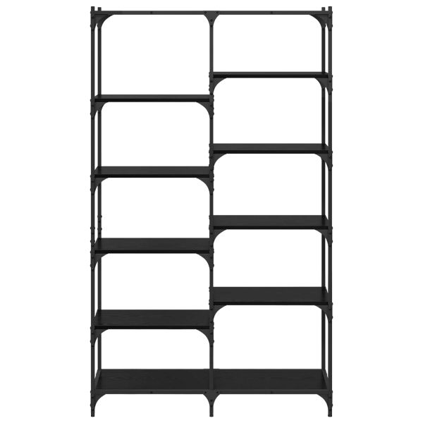 Рафт за книги Черен дъб 100 x 32 x 170 см Инженерно дърво