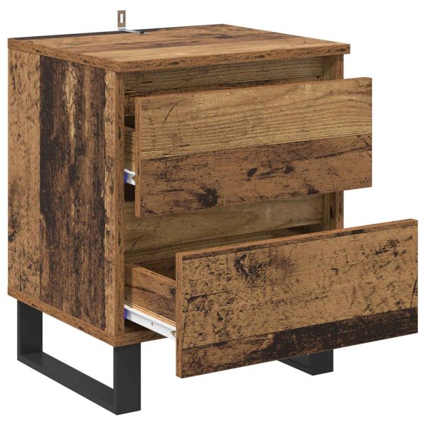 Нощен шкаф 2 pcs Старо дърво 40 x 35 x 50 см Инженерно дърво